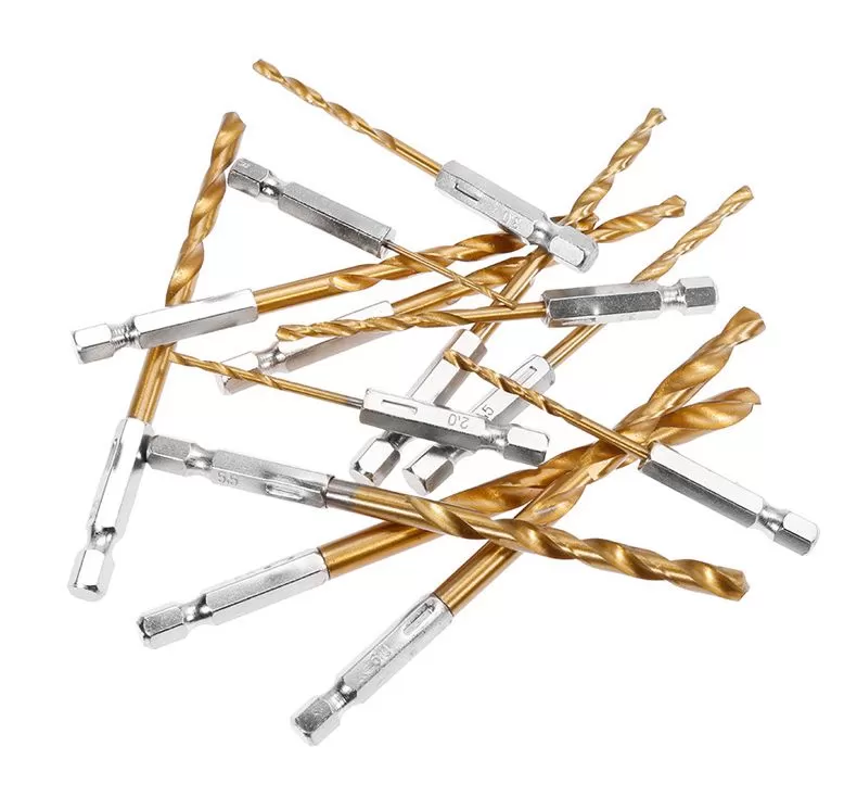 Спиральное сверло с шестигранной ручкой с титановым покрытием