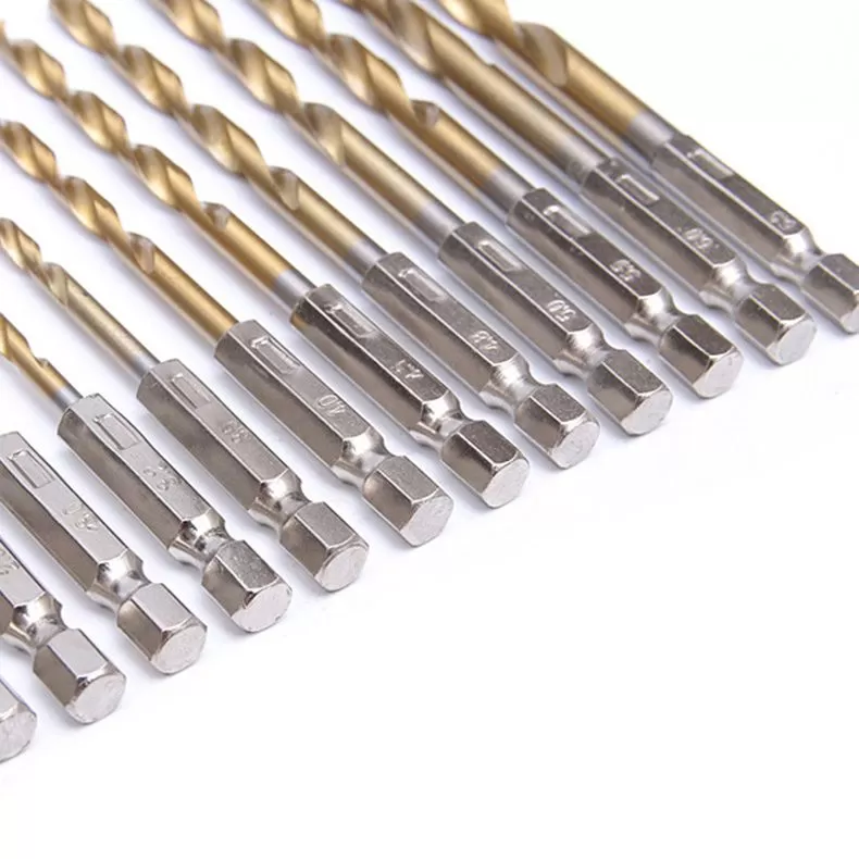 Спиральное сверло с шестигранной ручкой с титановым покрытием